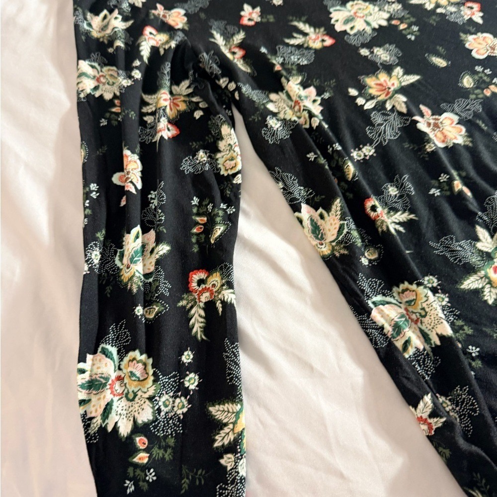 Lane Bryant Floral V-Neck Long Sleeve Tunic Top Black Plus Size 18/20 101623 - Picture 6 of 9